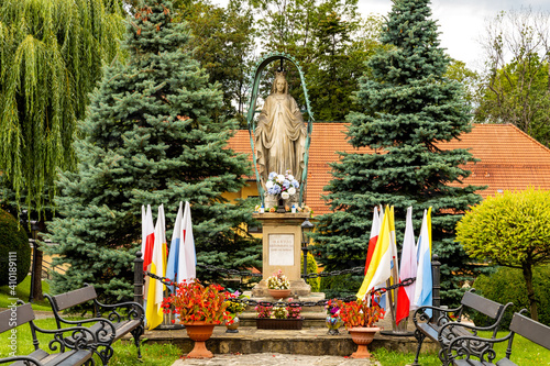 St. Mary shrine in Calvary pilgrimage Mannerist complex of Bernardine Order monastery and aside St. Mary Basilica in Kalwaria Zebrzydowska in Poland photo