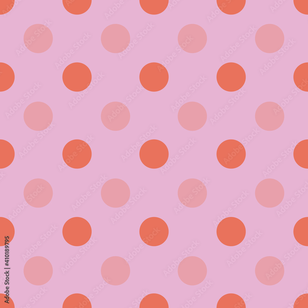 Orange and Pink Polka Dot Seamless Pattern