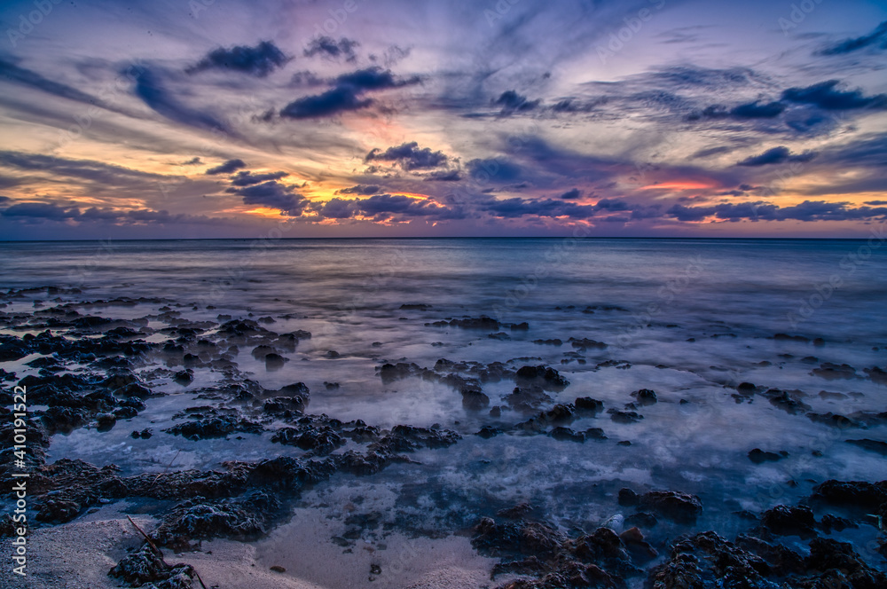 Tropical Rocky Shore Sunset 1 