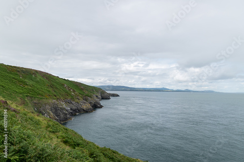Panoramic view of Irish Sea from Wicklow head lighthouse . © Zbignev
