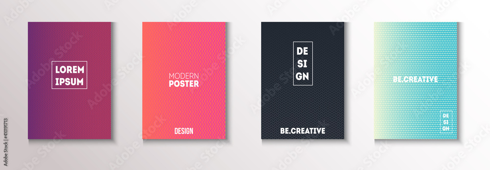 Fototapeta premium Folded Minimal Cover Vector Set. Cool Technology Wallpaper. Glam