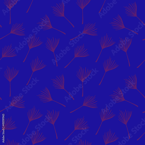 Funky Tropical Vector Seamless Pattern. Nice Summer Textile. Drawn Floral Background. Banana Leaves Dandelion