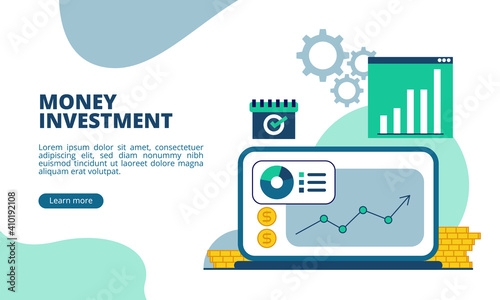 Business investment modern flat design concept. Money and people concept. Landing page template. Conceptual vector illustration for web and graphic design.