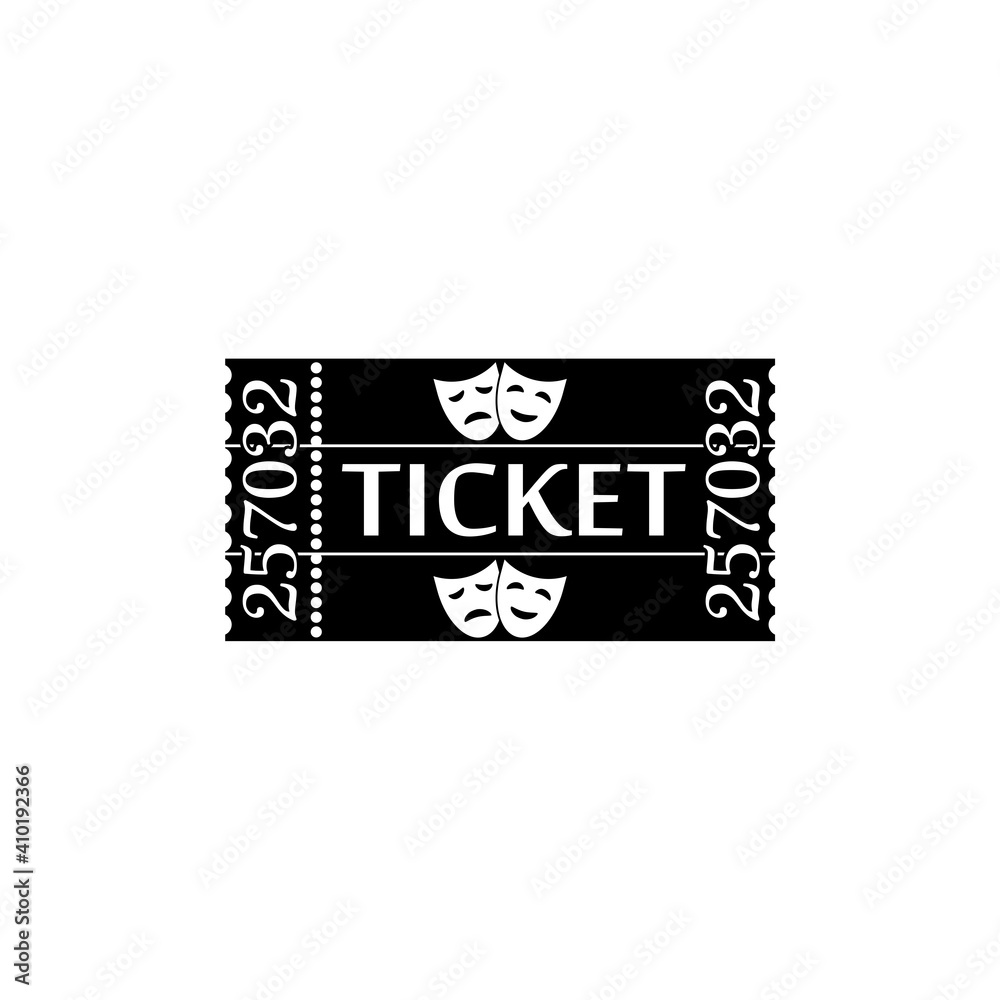 Theater ticket icon isolated on white background