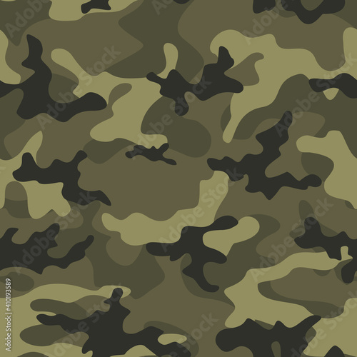 
Camouflage vector texture khaki background repeat print. Forest pattern.
