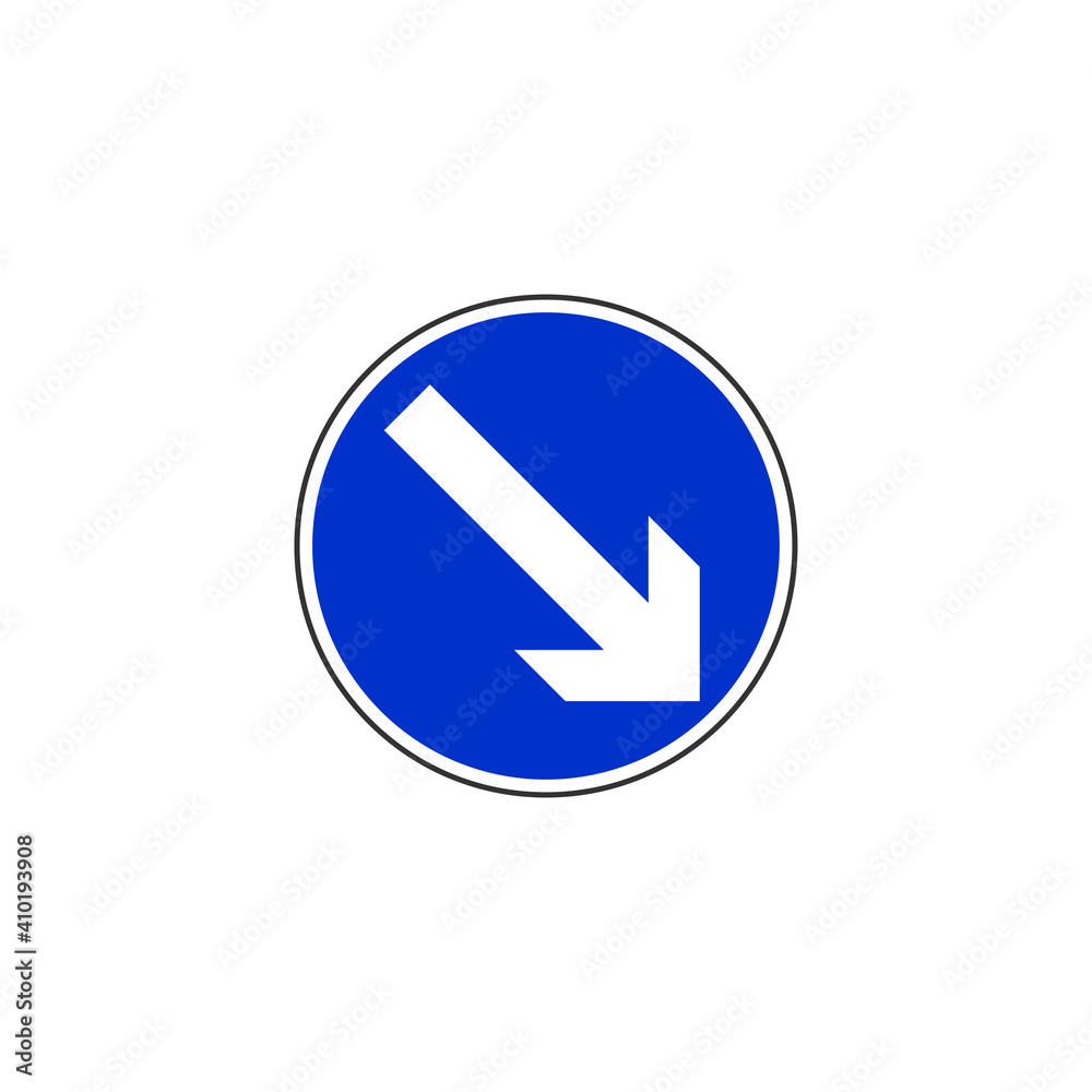 Arrow diagonal right road sign icon. Traffic signs symbol modern, simple, vector, icon for website design, mobile app, ui. Vector Illustration Arrow diagonal right road sign icon. Traffic signs symbol modern, simple, vector, icon for website design, mobile app, ui. Vector Illustration