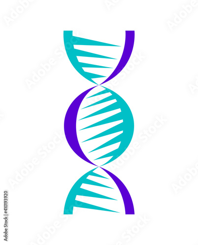 Abstract DNA strand symbol. Isolated on white background. concept illustration.