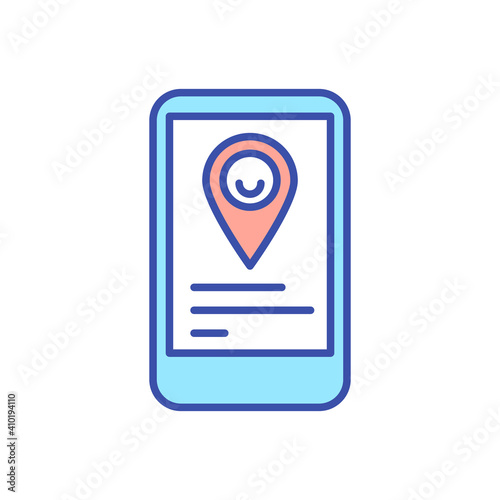 Free Download Child location report app RGB color icon. Parental control for children. Application with navigator. Mobile phone. GPS marker to stay connected with family. Isolated vector illustration - GFXLoad