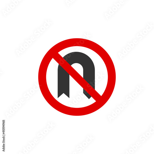 No U turn road sign icon. Traffic signs symbol modern, simple, vector, icon for website design, mobile app, ui. Vector Illustration
