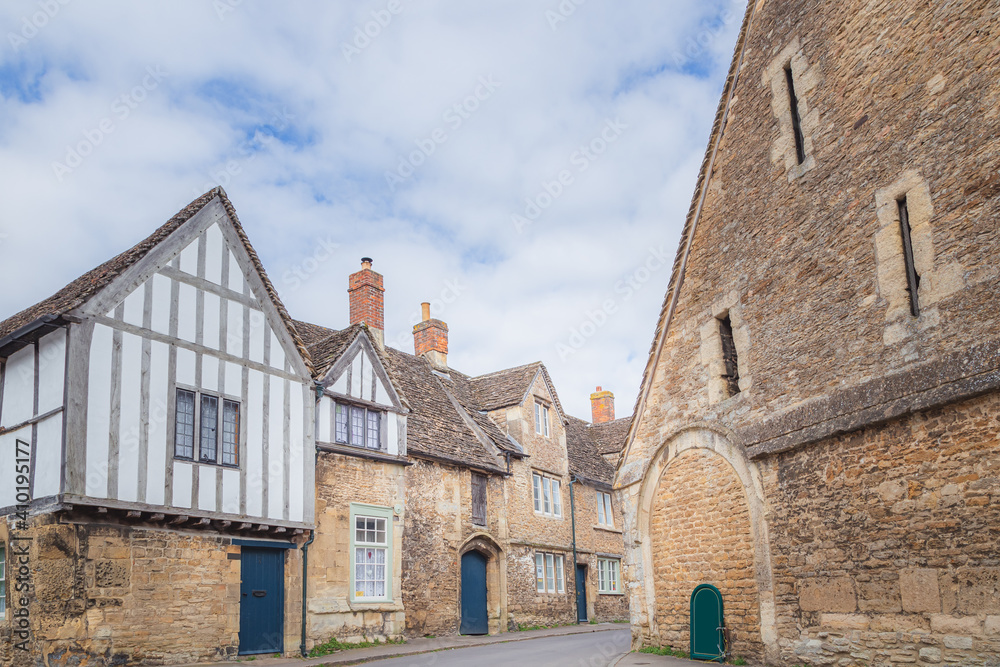 The historic and well preserved village of Lacock, in county Wiltshire, England is popular tourist stop.