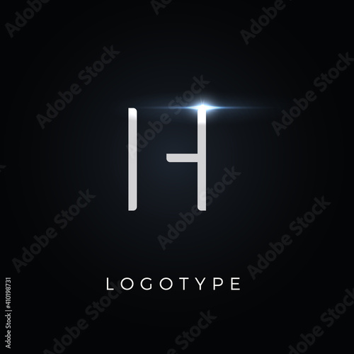 Futurism style letter H. Minimalist type for modern futuristic logo, elegant cyber tech monogram, digital device and hud graphic. Minimal style symbol, vector design