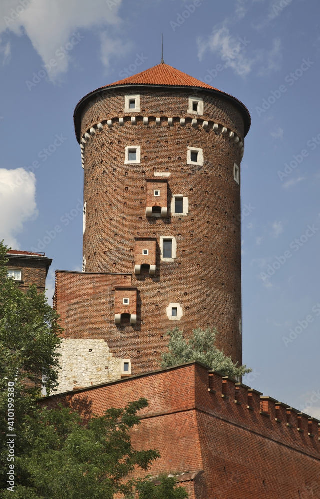Sandomierz  tower in Wawel castle in Krakow. Poland