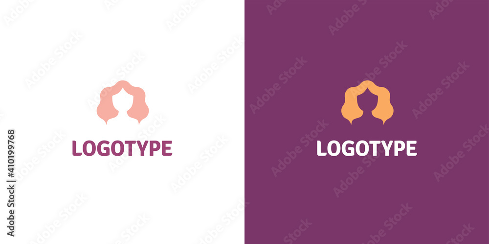 Logo vector beauty face female girl nice hair Logo vector beauty face female girl nice hair