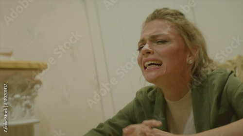 the girl cries a lot and the guy supports her