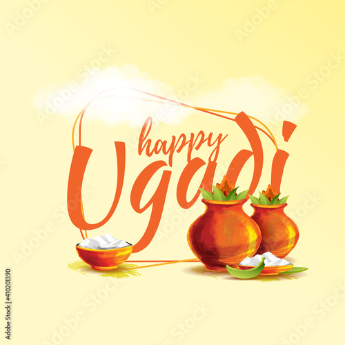 vector festive illustration. Hindu New Year celebration for Marathas and Konkani Gudi Padwa. design graphics for posters, posters, flyers, offers, booklets, cards. another name Ugadi or Yugadi