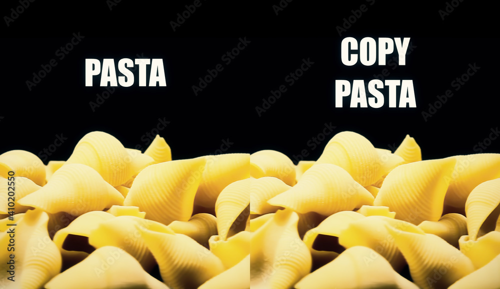 A funny meme about copypasta (in popular culture, a block of text