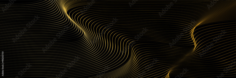 Modern black gold wave background