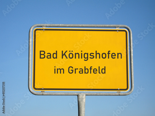 Ortsschild Bad Königshofen im Grabfeld photo