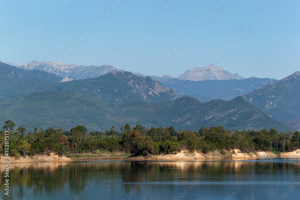 Alzitone lake in the eastern plain of Corsica