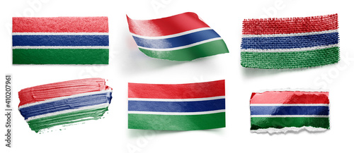 Free Download Set of the national flag of Gambia on a white background - GFXLoad