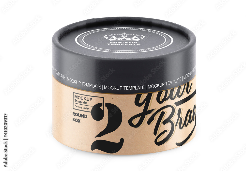 Kraft Paper Round Box Mockup Stock Template Adobe Stock