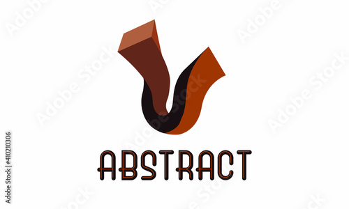 Logo abstract wooden twisted piece