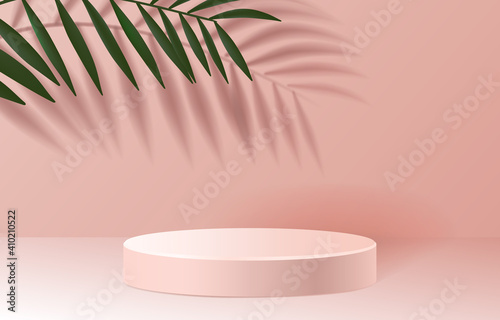 Nature stage podium with lighting, Stage Podium Scene with for Award Ceremony on color Background. Vector
