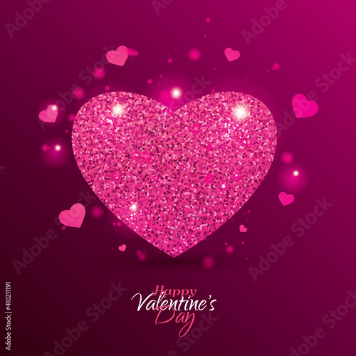 Valentines Day vector illustration. abstract heart background on Valentines Day.