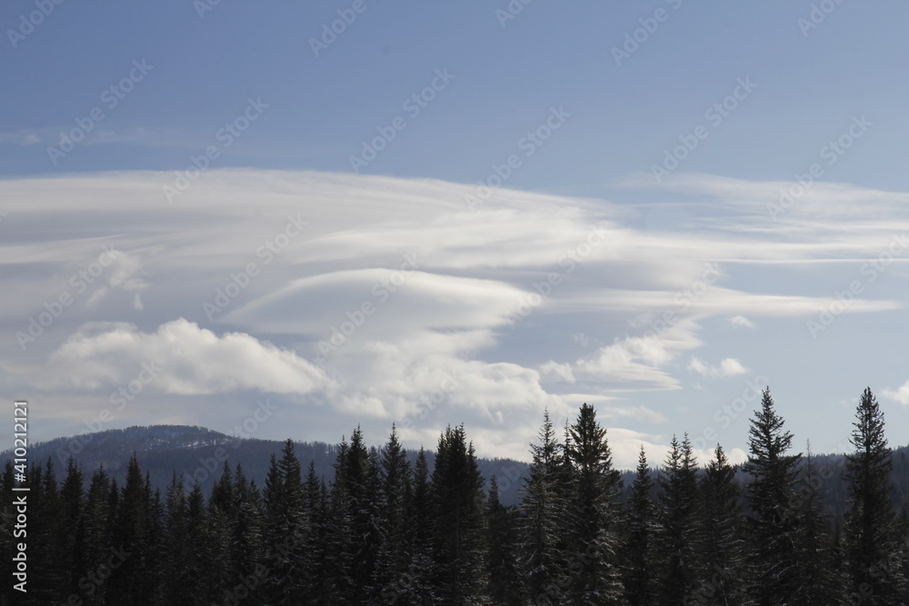 Amazing clouds in the sky in Altai mountains Amazing clouds in the sky in Altai mountains