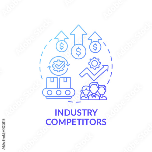 Industry competitors concept icon. Competitive rivalry idea thin line illustration. Strategy development. Ultimate industry profit potential. Vector isolated outline RGB color drawing