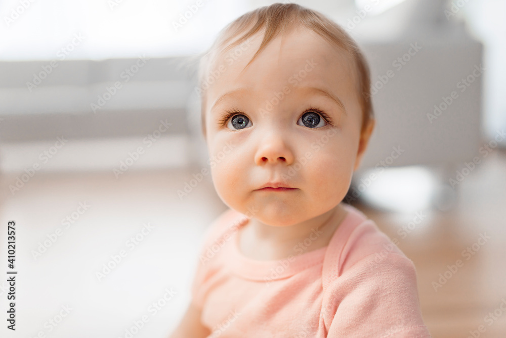 Cute toddler girl playing in the living room Cute toddler girl playing in the living room
