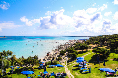 beautiful and famous beach of sardinia island 