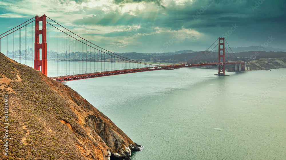 Beautiful views of the Golden Gate Bridge and San Francisco Bay from Cape Marin in the Golden Gate National Recreation Area. Beautiful views of the Golden Gate Bridge and San Francisco Bay from Cape Marin in the Golden Gate National Recreation Area.