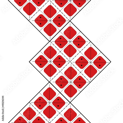 Romanian and moldavian seamless pattern with traditional motifs. Repetitive eastern european background for national clothing.