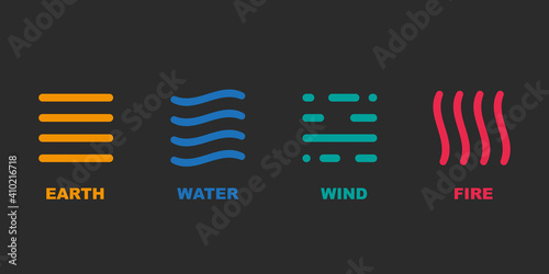 Four elements design vector illustration