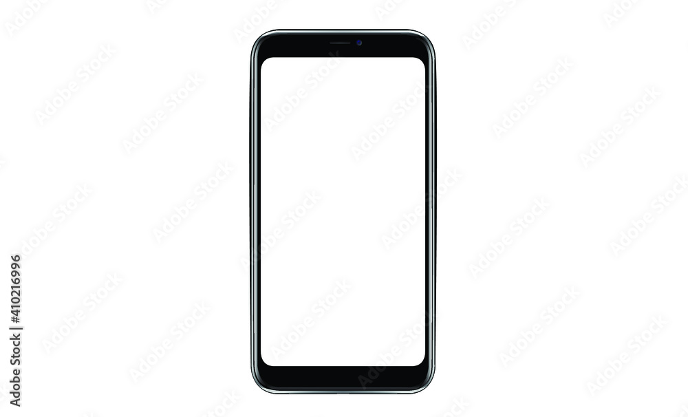 Vecteur Stock Smartphone with blank screen. Realistick cell phone can be a  template for infographics or presentation of interface. Frame less  smartphone. Vector Illustration UI or UX design tech | Adobe Stock