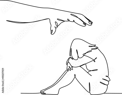 a line drawing of a woman's depression, abuse, beatings, a girl, a child, violence against women.
