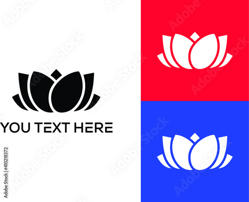simple, modern, flat, minimalist, spa, massage, abstract, luxury Lotus flower logo vector design