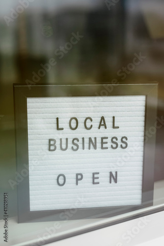 Small Business open - window sign