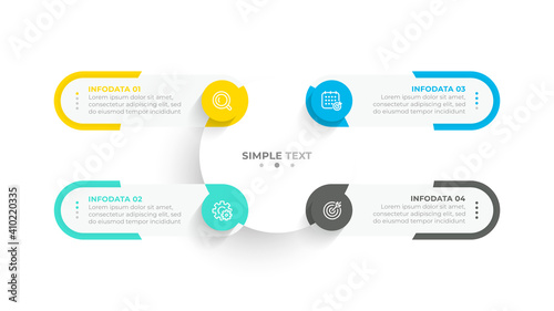 Abstract creative circle template. Business concept with 4 options, steps. Can be used for workflow diagram, info graph, web design, info chart.
