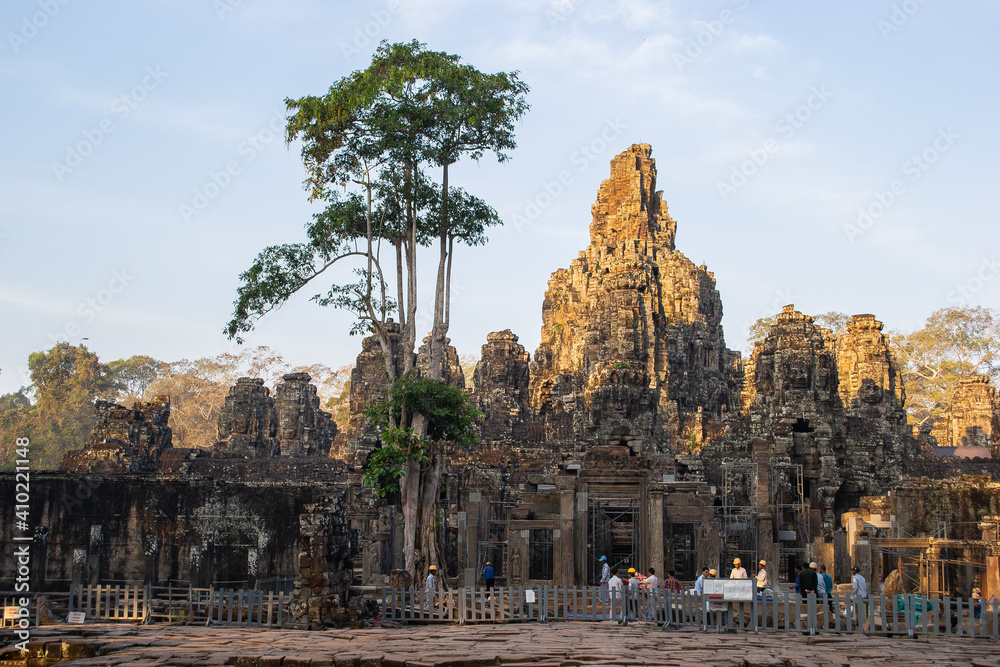 Naklejka premium Cambodia, an abandoned city in the jungle of Angkor Wat.