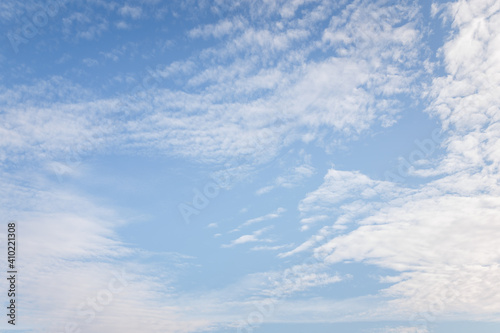 Blue sky with beautiful white clouds at sunny day