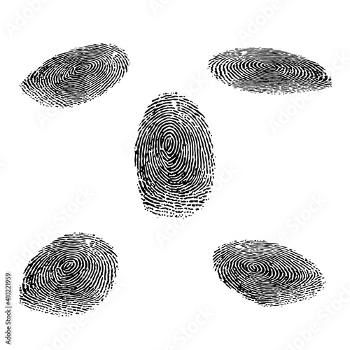 Fingerprint outline isometric silhouette