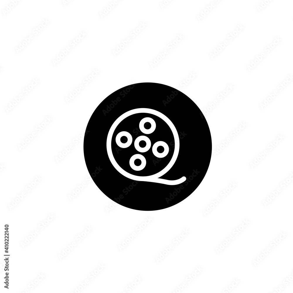 Movie player icon in black round style. Vector icon pixel perfect Movie player icon in black round style. Vector icon pixel perfect