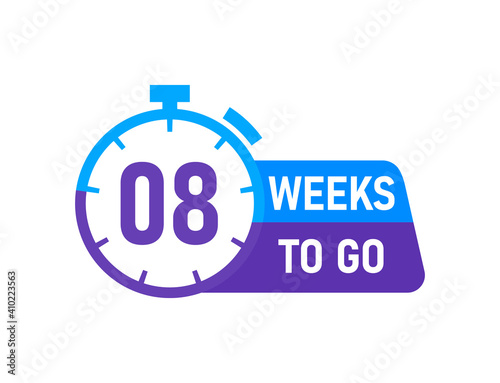 8 Weeks to go labels on white background