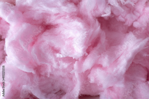 Fluffy pinky cotton candy. Macro.