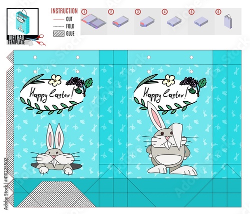 template box bunny climbed out of the earthen mink