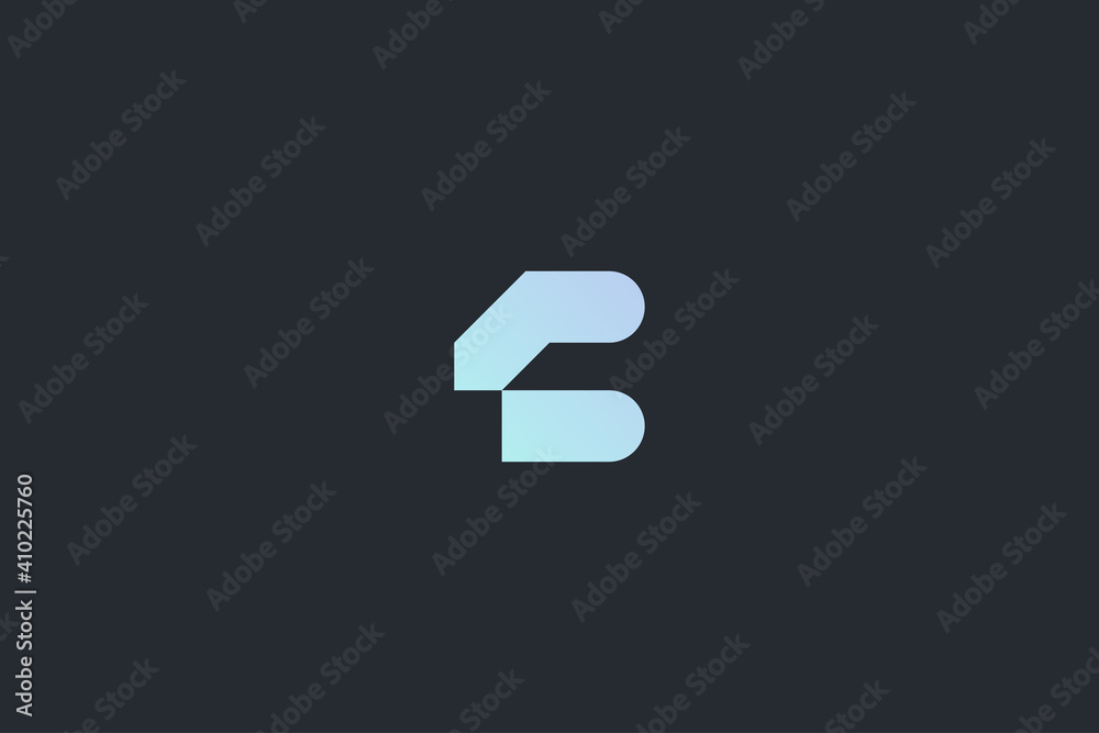 Futuristic Geometric Letter B Dark Background Logo Monogram Template Futuristic Geometric Letter B Dark Background Logo Monogram Template
