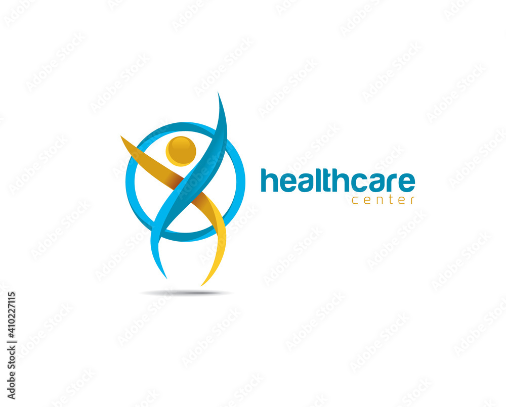 vector illustration abstract person of the elegant lines of the design concept for the logo associated with the business people, health, sports, assistance