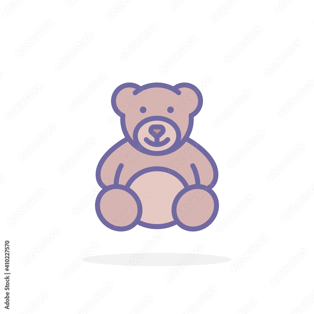 Obraz premium Teddy bear icon in filled outline style.